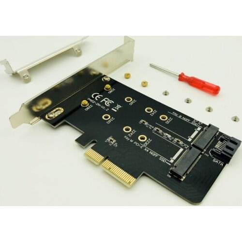 PCIE to M2 SSD Adapter M2 NVME M Key SATA-based B Key to PCI-e 3.0 x 4 Controller Converter Card Support 2280 2260 2242 2230 M.2