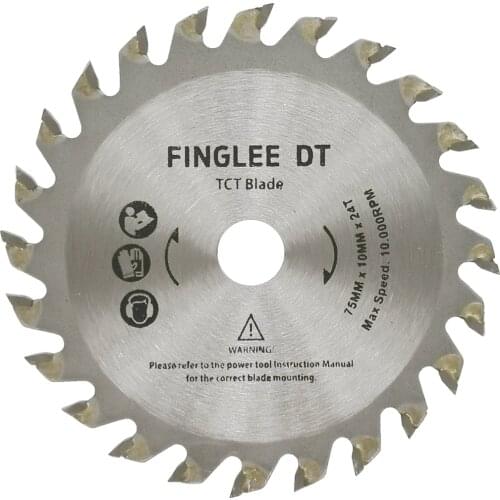 FINGLEE 1Pc 75mm TCT Woodworking Mini Circular Saw Blade Acrylic Plastic Cutting Blade General Purpose for Wood