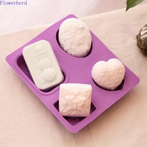 Food Grade Soft Silicone Handmade Soap Mould 4-hole Snowman Cake Silicone Mould Fondant Tools Chocolate Mold Cake Decorations