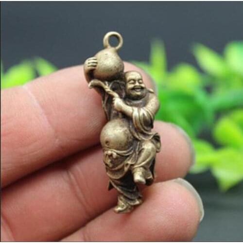 Chinese pure brass maitreya Buddha peach Small pendant