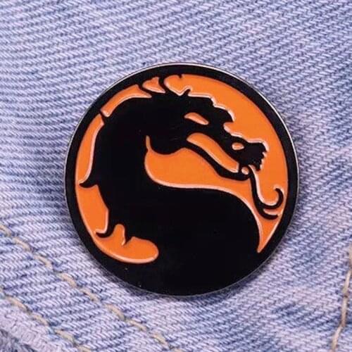 Classic Cartoon Game Mortal Kombat Dragon Enamel Brooch Pin Hat Bag Collar Lapel Pins Badges Fashion Jewelry Accessories
