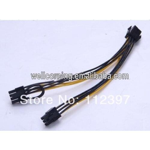 Hot product! PCI-E 8 PIN TO PCI-E 2x 8 PIN PCI-E 8 pin to dual 8 (6+2 ) pin PCI-E SPLITTER POWER CABLE VEDIO GRAPHIC CARD