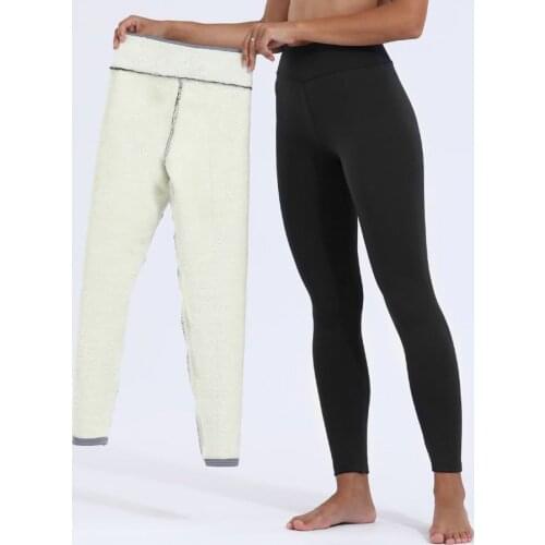 LZYVOO Winter Warm Thick Velvet Leggings for Women High Waist Stretch Leggings Solid Color Casual Leggings