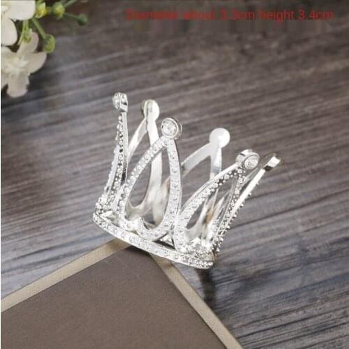Mini Princess Little crown alloy crown bright diamond childrens birthday cake baking cake decorating tools