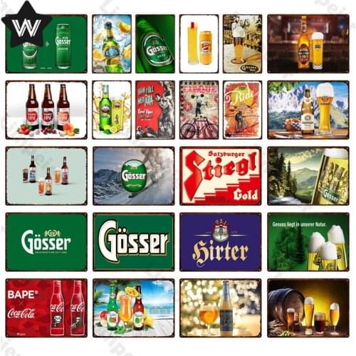 Gosser Metal Plaque Vintage Budweiser Beer Sign Bar Home Wall Decor Signs Retro Metal Poster Tin Sign Man Cave Pub Kitchen Plate