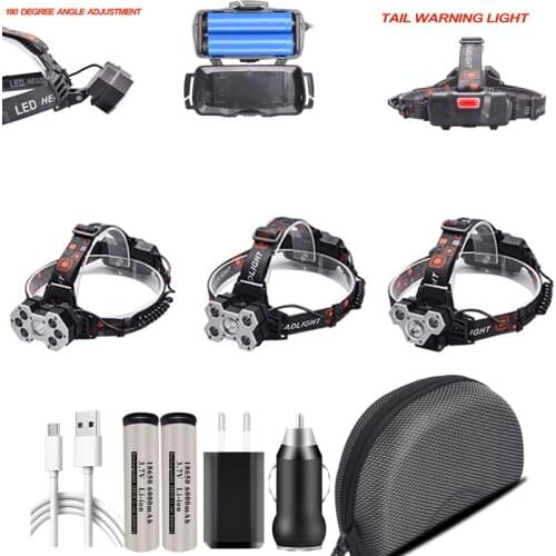 7 Leds Headlamp head torch 18650 Rechargeable Headlight Head Flashlight Lamp XP-G Q5 Bulbs Camping Hiking Waterproof new