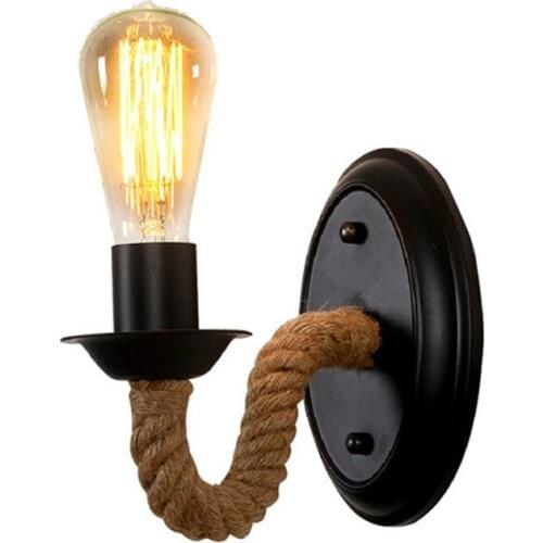 Wall Lighting Wall Lamp Artpad American Loft Industrial Redtro E27 Corridor Balcony Light Indoor Fixtures Rope Wall Light