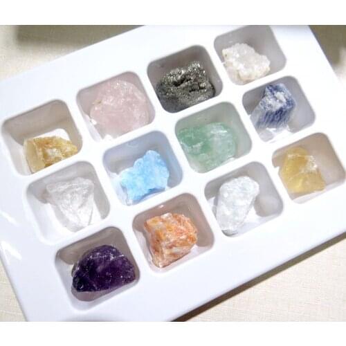 Natural stone Quartz Crystal Turquoises Opal tiger eye aventurine pendant for diy Jewelry making necklace Accessories12PCS