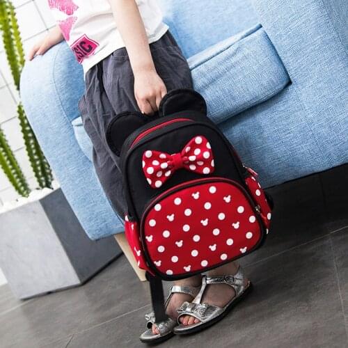 New Disney Mickey mouse Childrens School Bag Kindergarten Boy Girl Baby Backpack Minnie Plush Bag Cartoon Backpack Kids Gifts