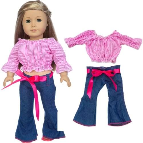 2020 New Flared trousers suit Fit for American Girl Doll Clothes 18-inch Doll , Christmas Girl Gift(only sell clothes)