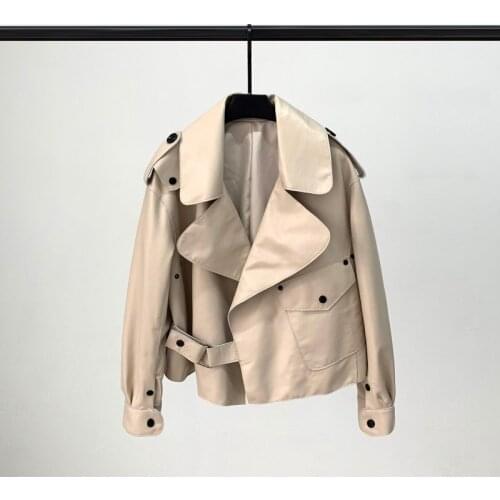 New Arrivals Leather Jacket Women Short Leather Jacket Sheep Leather Motorcycle Casual Jacket Clothes for Women 2021 Jacket