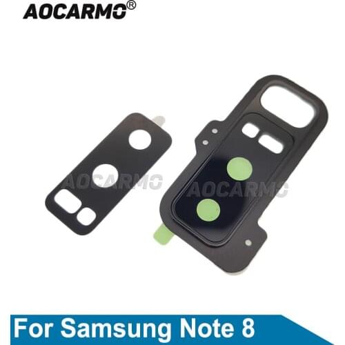 Aocarmo Rear Back Camera Lens Glass Ring Cover With Frame Adhesive For Samsung Galaxy Note 8 SM-N9500 6.3" Replacement
