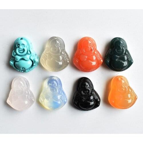 Wholesale 8pcs/lot Fahsion good quality natural stone buddha carved charm mixed pendants for jewelry making free shipping