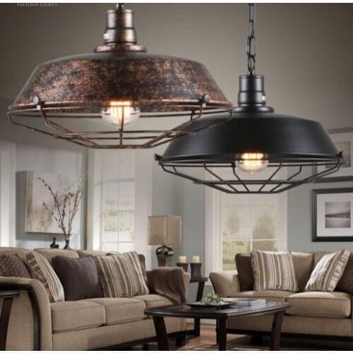 Industrial Loft Antique Lamp Edison Bulb Vintage Pendant Light Fixtures Metal Hanging Droplight For Dining Room Indoor Lighting