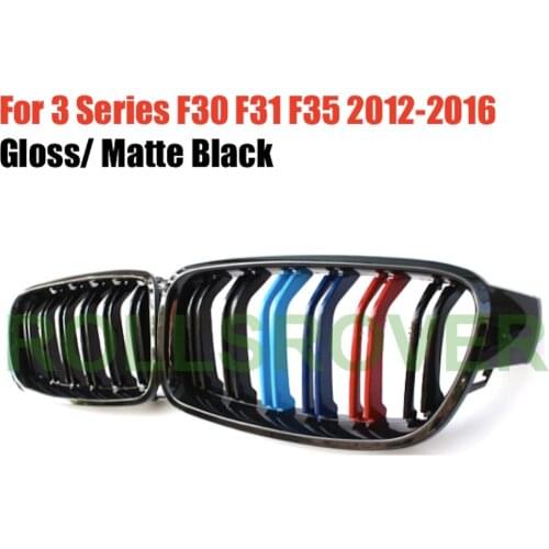ROLLSROVER Front Bumper Grille Grill For 3 Series F30 F31 F35 2012-2016 3 Colors Dual Slat Car Styling