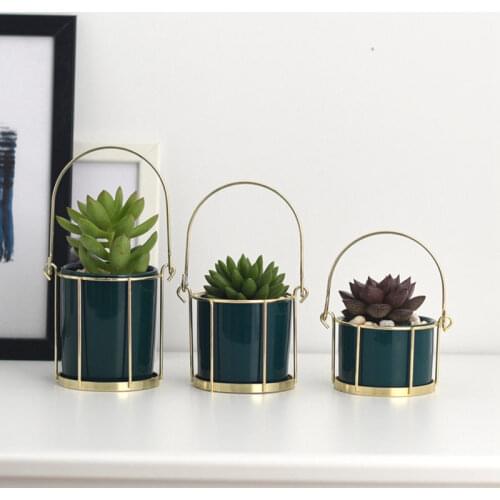 Nordic Desktop Decoration Mini Flower Pot Hanging Pot With Metal Wrought Iron Flower Pot Stand горшки кашпо для суккулентов 화분
