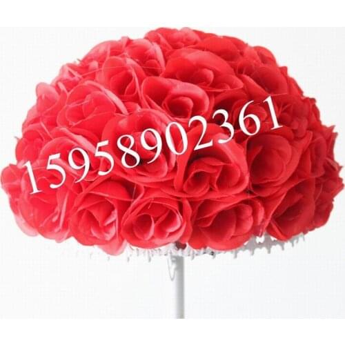 SPR EMS Free shipping-Red wedding kissing silk rose flower ball artificial flowers decoration-30cm 12 inch 15pcs/lot