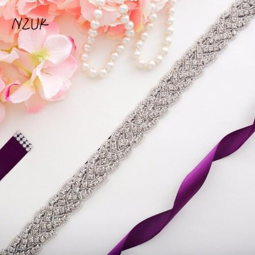 Wedding Belt Crystall Silver Rhinestone Bridal Belt Handmade diamond Bridal Dress Sash For Wedding Accessories Y116S