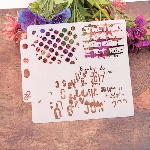 14.1*13 Spot words scrapbook stencils spray plastic mold shield DIY cake hollow Embellishment printing lace ruler Easter