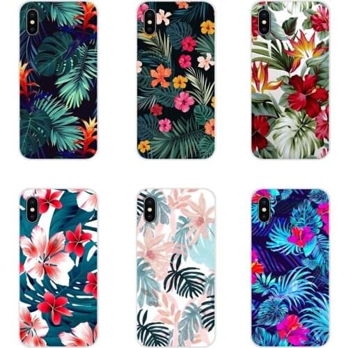 Tropical Leaves Flower Mint Feather Accessories Cases Covers For Samsung Galaxy S2 S3 S4 S5 Mini S6 S7 Edge S8 S9 S10E Lite Plus