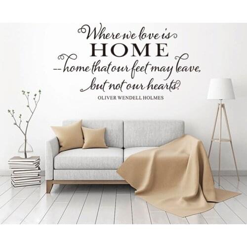 Stickers Quote Where We love Is Home Vinyl Wall Art Decal Mural Art Living Room Home Decor Poster House Decoration Wallpaper