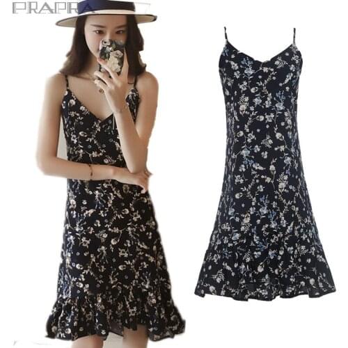Women Floral Chiffon Dress New Fashion Korean Floral Dress Spring and Summer Dress