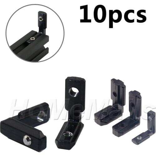 10pcs Inside Joint Corner Brackets Black L Shape Connector Fasteners For Aluminum Extrusion Profile 2020s 3030s 4040s