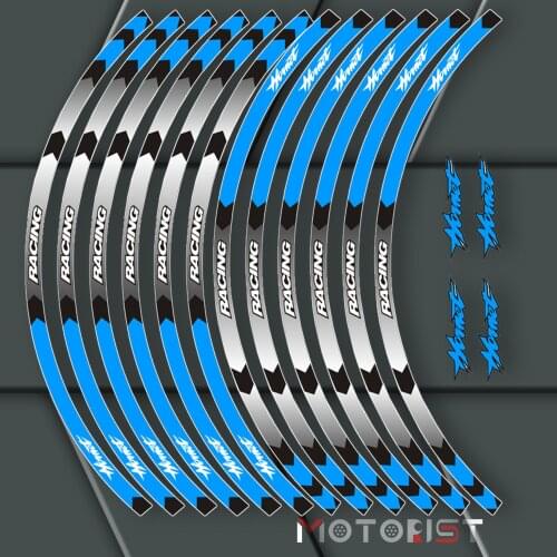A set of 12pcs high quality motorcycle wheel decals waterproof Reflective stickers rim stripes For Honda Hornet