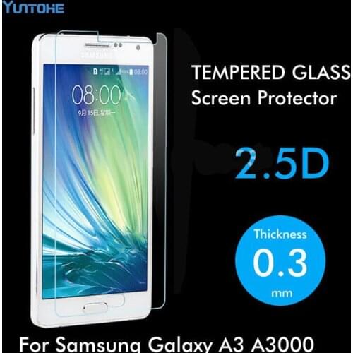 200pcs/lot New 0.3mm 2.5D 9H Tempered Glass Screen Protector Film Guard Anti-shatter For Samsung Galaxy A3 A300