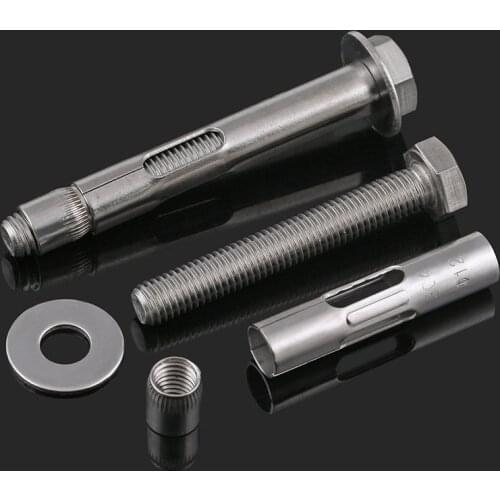 304 Stainless Steel Expansion Screw Hoisting Expansion Bolt External Hexagon Reduction Belt Built-in Tension Explosion 2Pcs