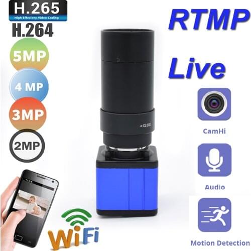 5MP 2MP Wifi BOX Camera Push Video Stream RTMP Live RTSP SD Card FTP Streaming 1080P Wifi Audio Support YouTube Video Streaming