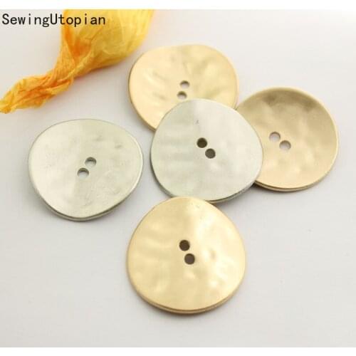 5PCS Special-Shaped Coat Buttons Spot Wholesale Two-Eye Windbreaker Decorative 2 Holes Metal Buttons Buttons for Clothing