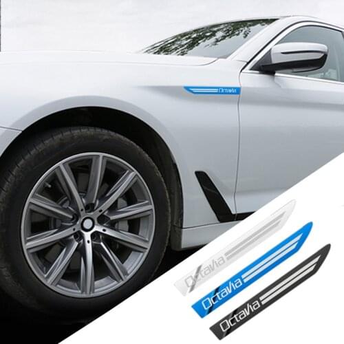 Car Styling 2pcs Side Wing Badge Emblem Fender Sport Car Sticker for Skoda Octavia a5 a7 A9 2017 2018 Accessories