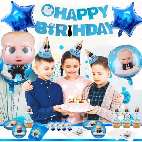 Boss baby party disposable tableware Napkins Plates Cups ballon Baby Shower party supplies birthday party decorations For kids