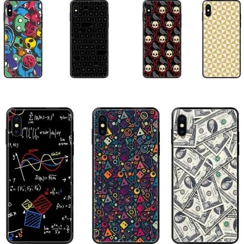 Money Cash Skull Flower For iPhone 11 12 Pro Max Plus Pro X XS Max XR 8 7 6S SE 5 5C 5S SE 2020 Black Soft TPU Case