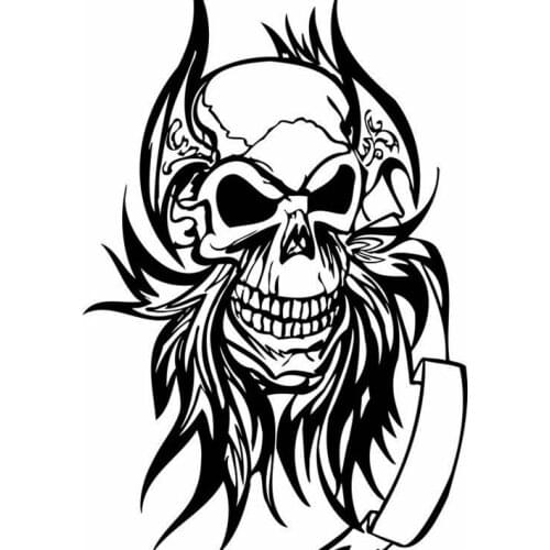 Skull Halloween Dagger Sticker Punk Death Decal Halloween Terror Devil Poster Name Car Window Art Wall Decals Decor Mural
