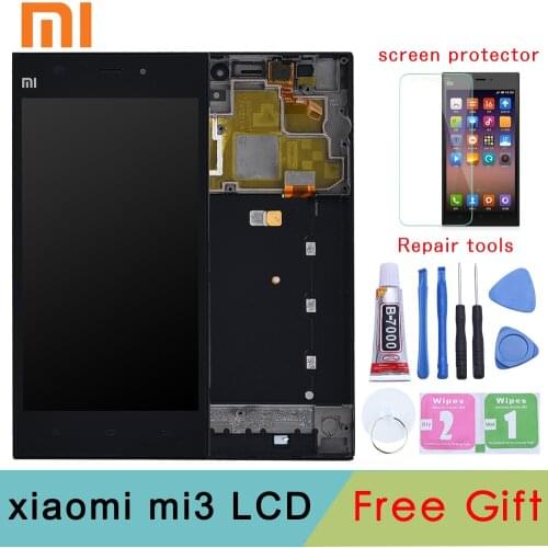 Screen For xiaomi mi3 Display Lcd+Touch Screen With Frame Digital Panel Glass Replacement For Xiaomi Mi3 M3 WCDMA Phone