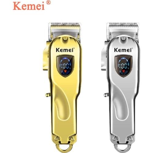 Kemei KM-2010 Gold Electric Hair Clipper Hair Trimmer Cordless Trimmer maquina Portable High Power Barber Kit Hair Clippers Men