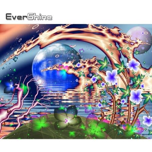 Evershine Diamond Painting Landscape Full Square Round Rhinestones Art Diamond Mosaic River New Arrival Embroidery Home Decor