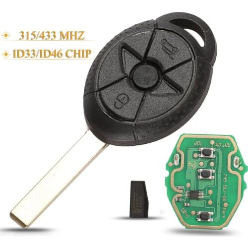 Kutery 3 Buttons Smart Remote Car Key Fob 433Mhz ID44 Chip For Old BMW Mini Cooper S R50 R53