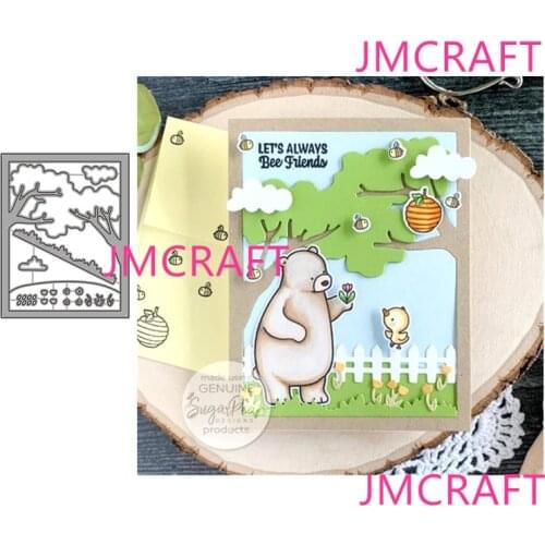 JMCRAFT 2021 New Tree Leaves And Flower Lawn Metal Cutting Die For Scrapbooking Practice Hands-on DIY Album Card Handmade Tool