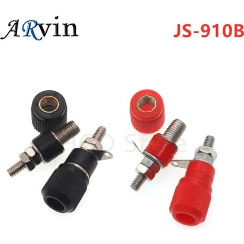 10pcs/5set Terminal Blocks JS-910B 4mm Amplifier Terminal Connector Binding Post Banana Plug Jack Mount Black 5 Red 5
