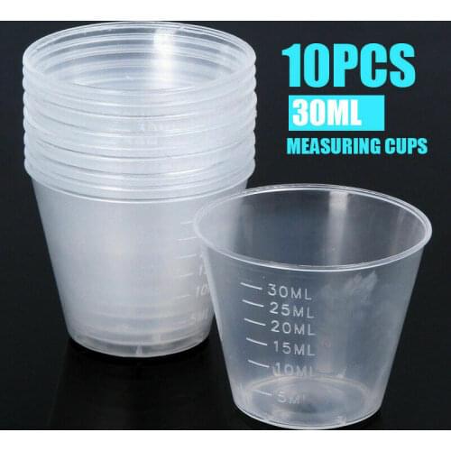 10x 30ml Measuring Cups Plastic Disposable Liquid Container Home Kitchen Tool