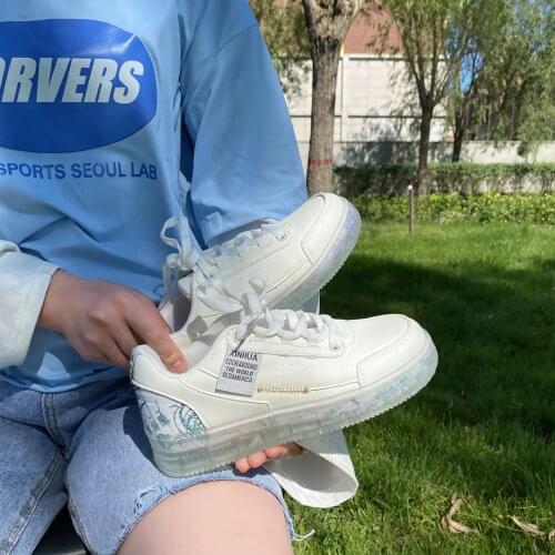 Fashion Trend Jelly Bottom Casual Sports Shoes Spring And Autumn New Style Everyday All-Match Large Size Ladies Single Shoes