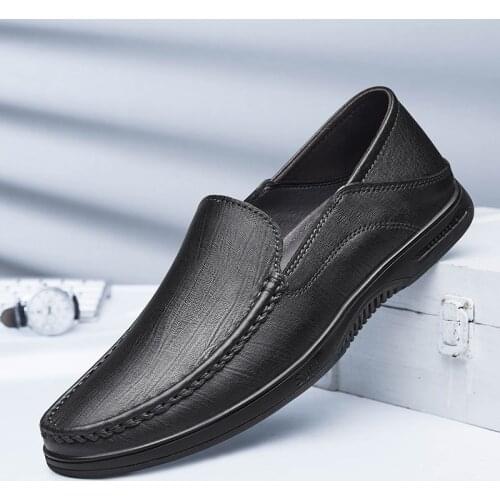 Men Genuine Leather Shoes High Quality Casual Shoes Man Designer Shoes Zapatos De Hombre Slip-On Luxury Loafers Brand Male Shoes