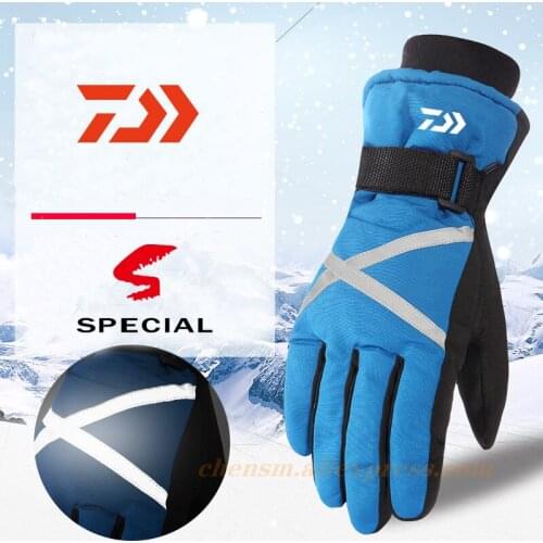 Dawa New Reflective Fishing Gloves Winter Outdoor Waterproof Multicolor Men Ski Gloves Thermal Windproof Keep Warm Gloves