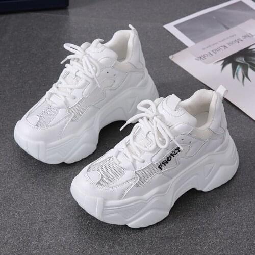 Daddy shoes 2021 new single shoes increase in casual shoes sports shoes thick bottom platform white shoes womens shoes X824