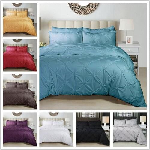 Luxury Duvet Cover Set White Black Grey Red Pinch Pleat Twin Queen King Bedding Sets Bedclothes no filling no sheet
