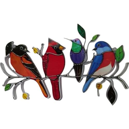 Window Lanyard Pendant Bird Acrylic Wall Hanging Bird Hanging Bird Catcher Garden Home Decoration Accessories MotherS Day Gift