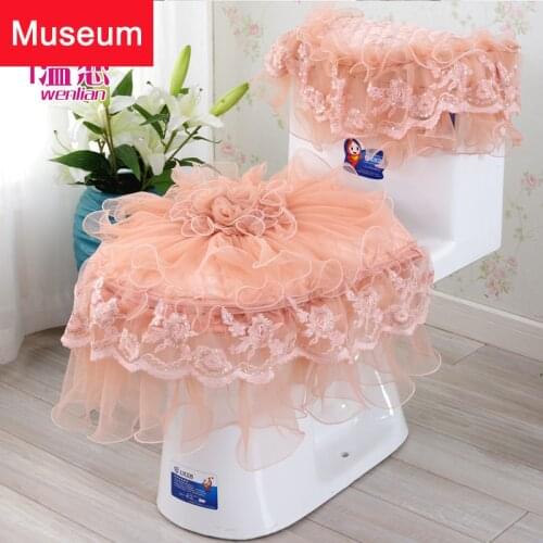 Warm Love Closestool Set Lace Thickening Closestool Pad Sit The Toilet Pad Sit Then Set Winter Thickening Closestool Set